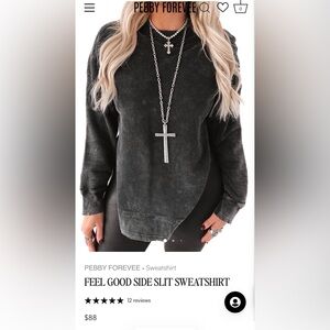 Women's Washed Charcoal Oversized Sweatshirt